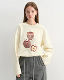 Retro Apple Print Loose T-Shirt