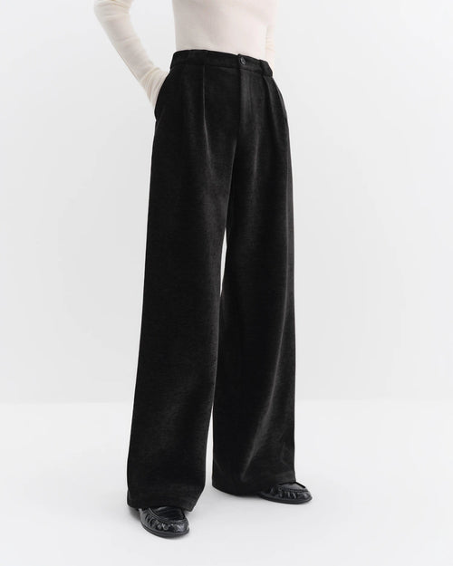 High-Waisted Straight-Leg Knit Pants