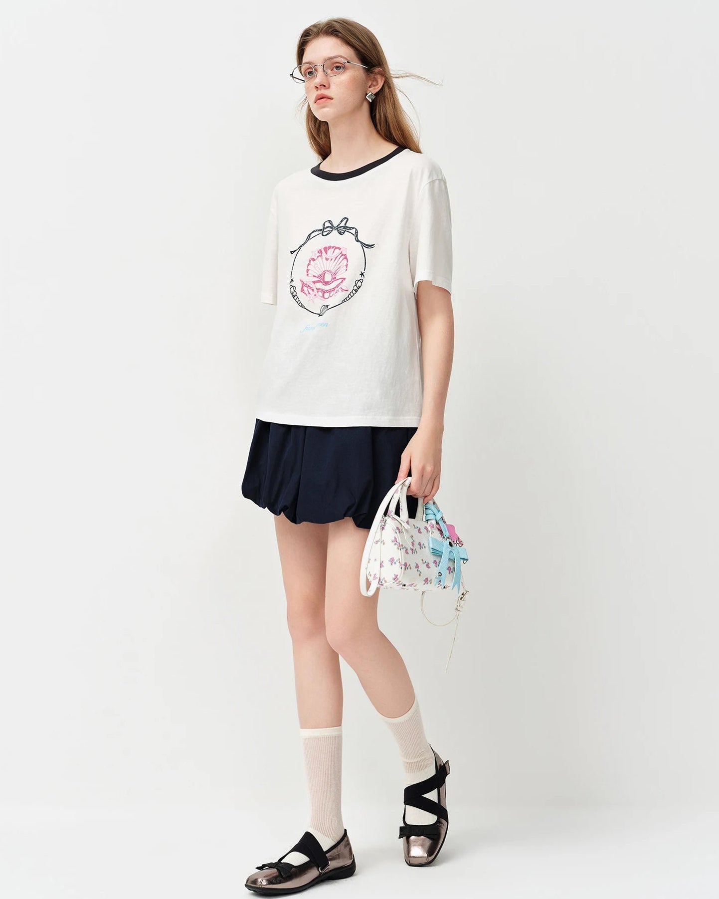 Loose-Fit Crew Neck T-Shirt With Letter Print