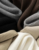 Ribbed Knitted Wide Leg Wool Pants