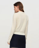 Openwork V-Neck Wool Knit Sweater