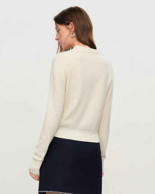 Openwork V-Neck Wool Knit Sweater