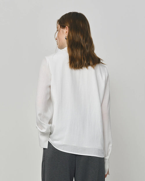 Asymmetric Flounce V-Neck Casual Shirt