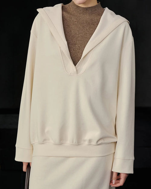 Hooded Loose Pullover Sweatshirt