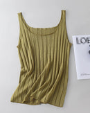 Soft Knit Silk-Blend Sleeveless Vest