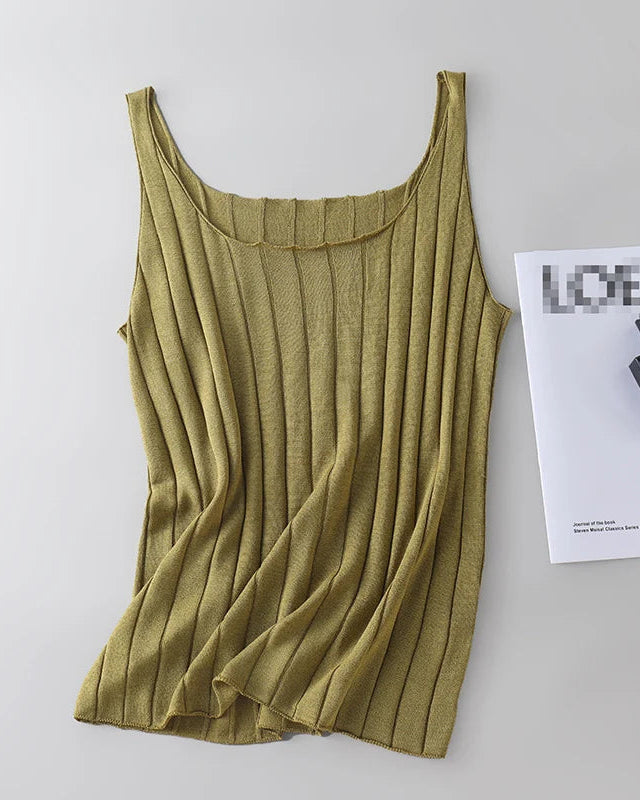 Soft Knit Silk-Blend Sleeveless Vest