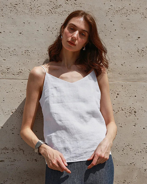 Linen V-Neck Adjustable Camisole