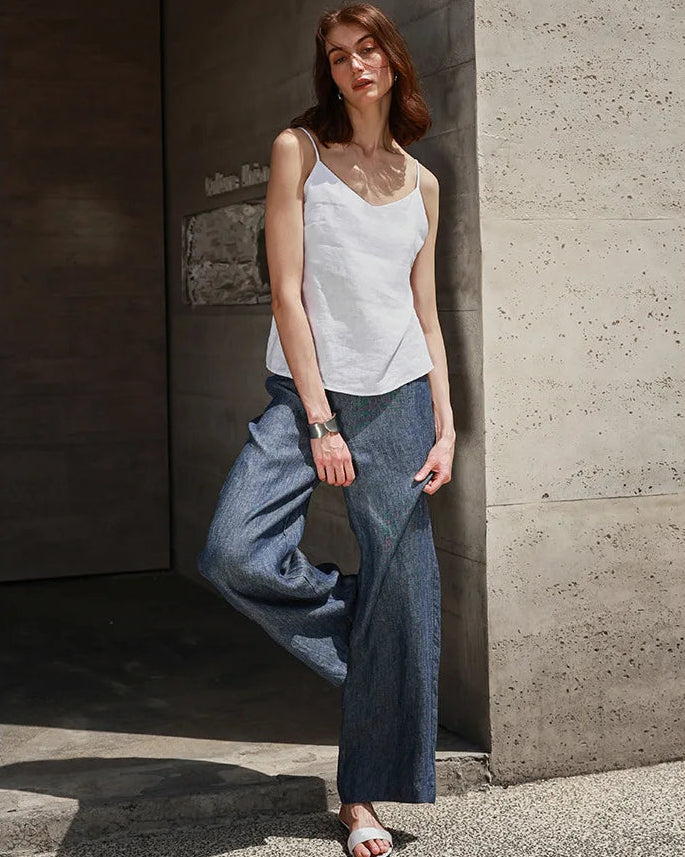 Linen V-Neck Adjustable Camisole