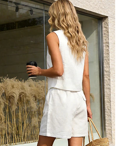 Sleeveless Vest And Shorts Set
