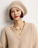 Pure Cashmere Knitted Beret