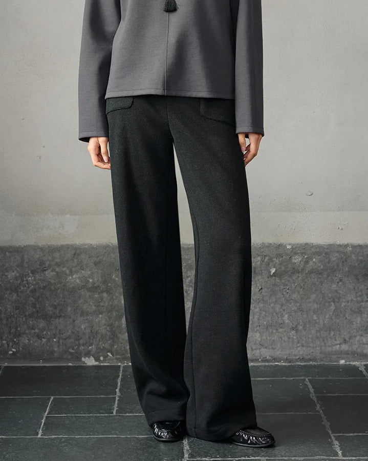 Wide-Leg Trousers With Elastic Waist