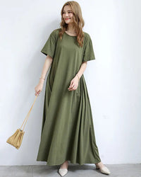Loose A-Line Short Sleeve Nightgown Dress