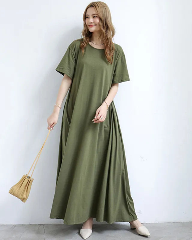 Loose A-Line Short Sleeve Nightgown Dress