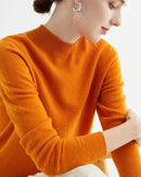 Basic Style Round Neck Wool Jumper