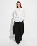 3D Jacquard V-Neck Long Sleeve Shirt