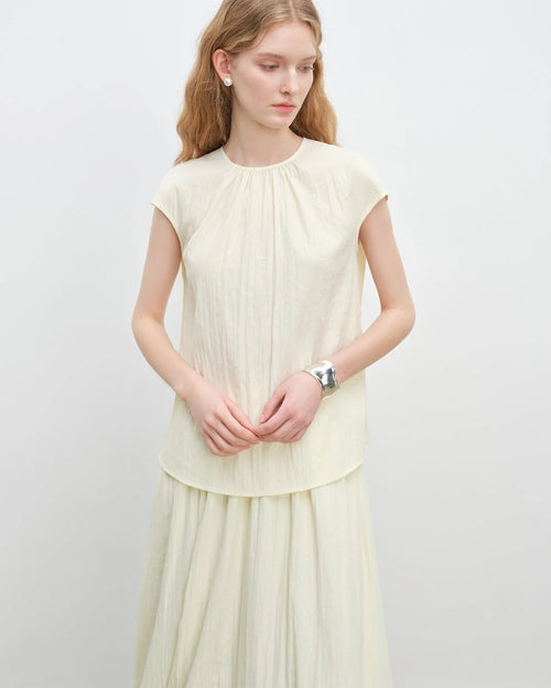 Round Neck Loose Sleeveless Top