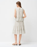 Irregular Sleeveless Casual Striped Shirt