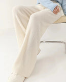 100% Merino Wool Knitted Wide Leg Trousers
