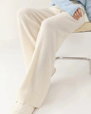 100% Wool Knitted Straight Leg Pants