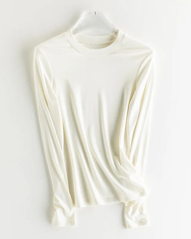 Wool-Blend Long-Sleeve O-Neck Tee