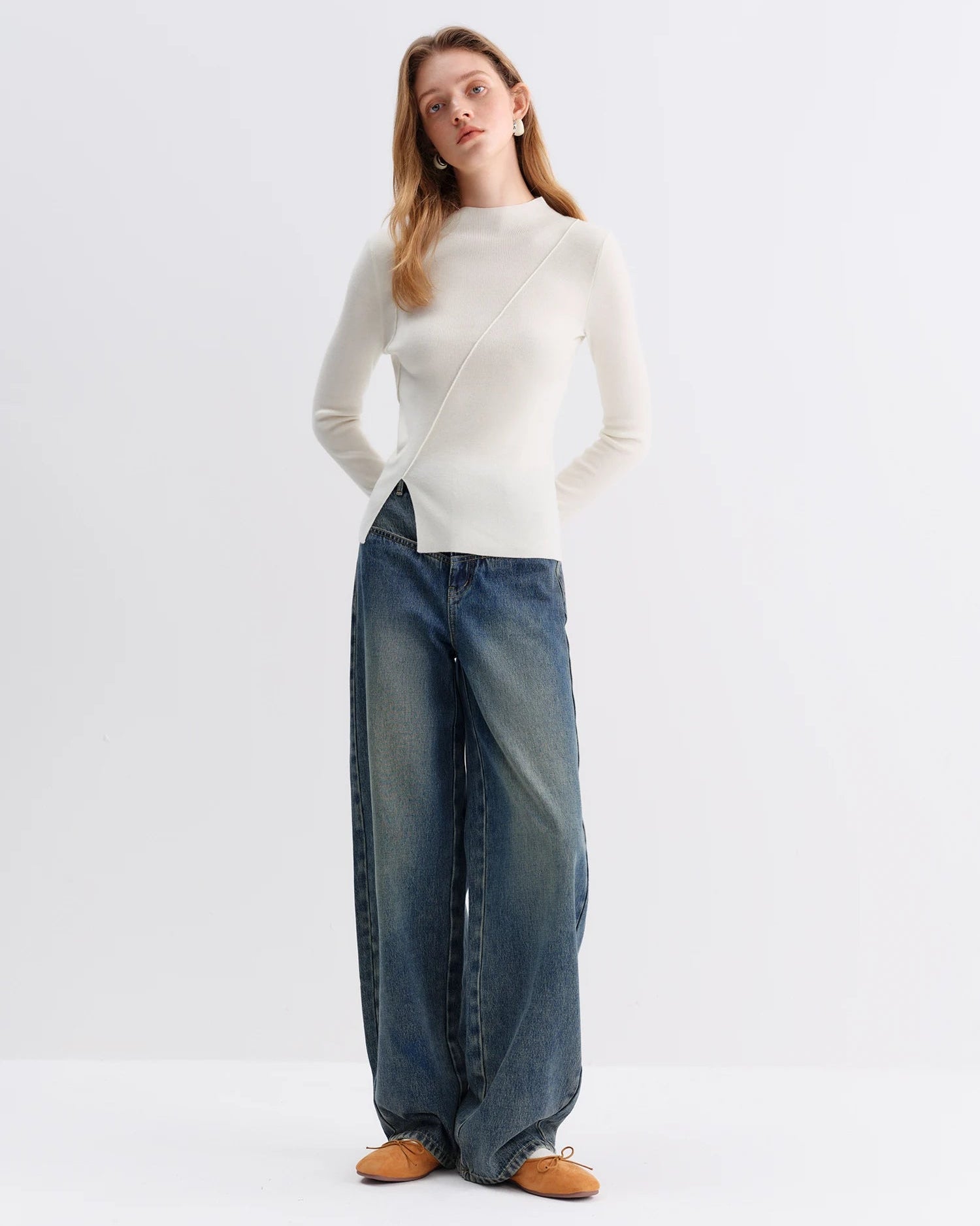 Retro High-Waisted Wide-Leg Jeans