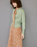 Round Neck Short Wool Cardigan