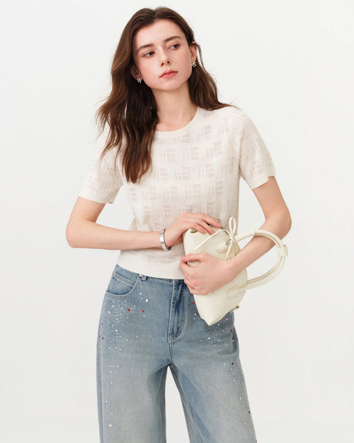 Lightweight Short-Sleeve Knit T-Shirt