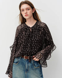 Floral Flowy Blouse With Silk-Blend Camisole