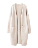 Relaxed Open-Front Knitted Longline Cardigan
