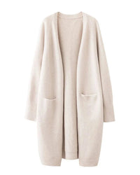 Relaxed Open-Front Knitted Longline Cardigan