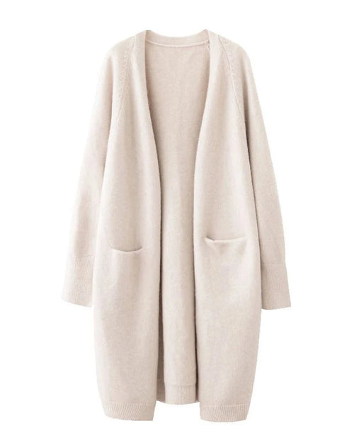 Relaxed Open-Front Knitted Longline Cardigan