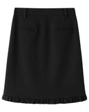 Ruffled Hem A-Line Midi Skirt