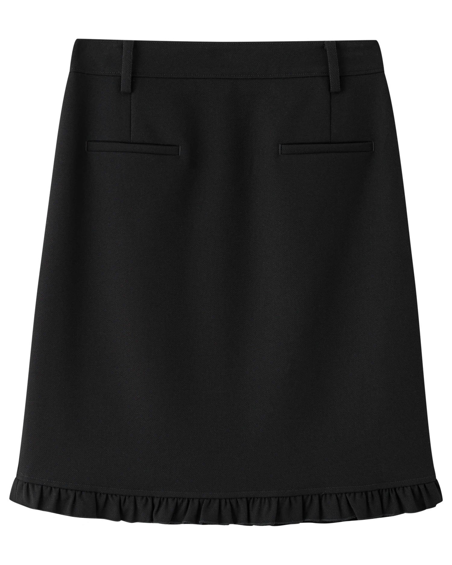 Ruffled Hem A-Line Midi Skirt