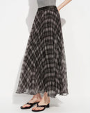 Retro Plaid Mesh A-Line Skirt