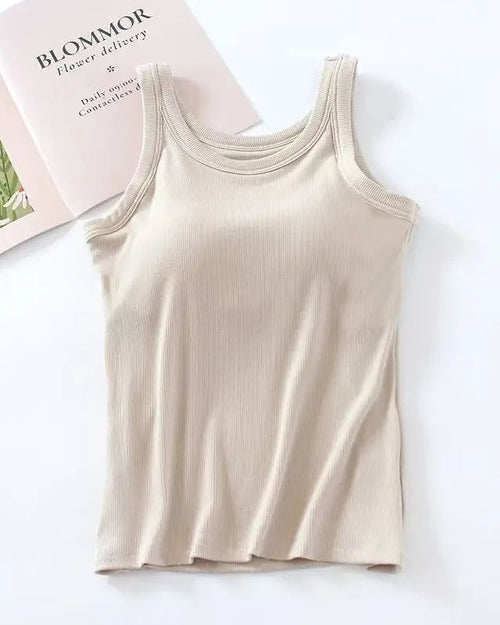 Modal Built-In Bra Sleeveless Sleep Vest Top