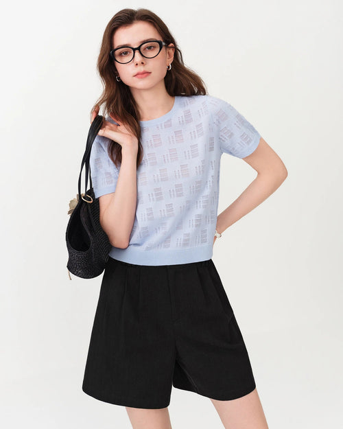 Lightweight Short-Sleeve Knit T-Shirt