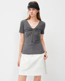 Silk Blend V-Neck Knit Top