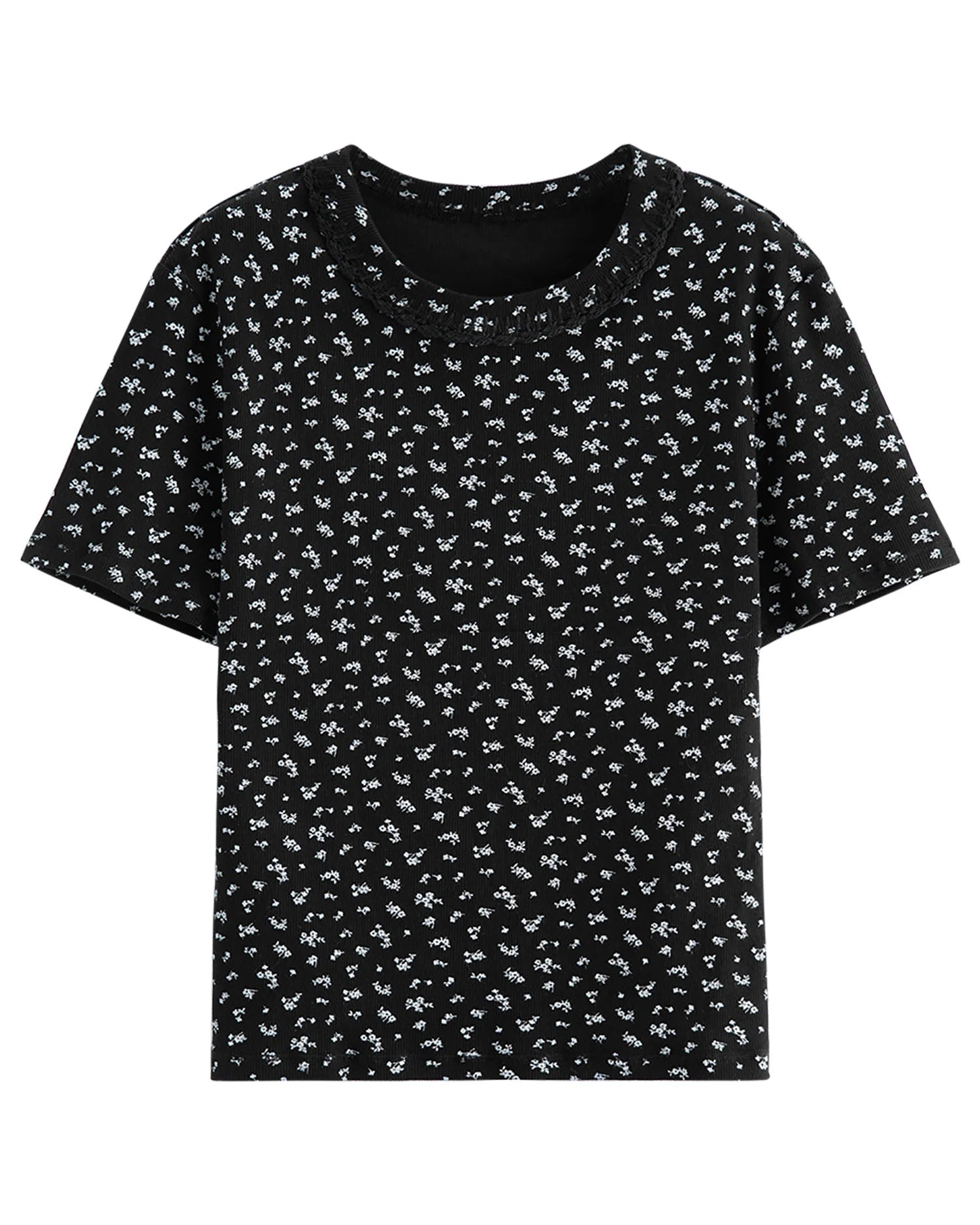 Slim-Fit Floral Short-Sleeve Cotton T-Shirt