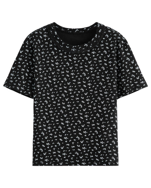 Slim-Fit Floral Short-Sleeve Cotton T-Shirt