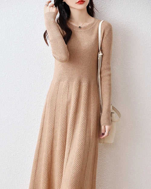 Merino Wool Knitted Sweater Dress