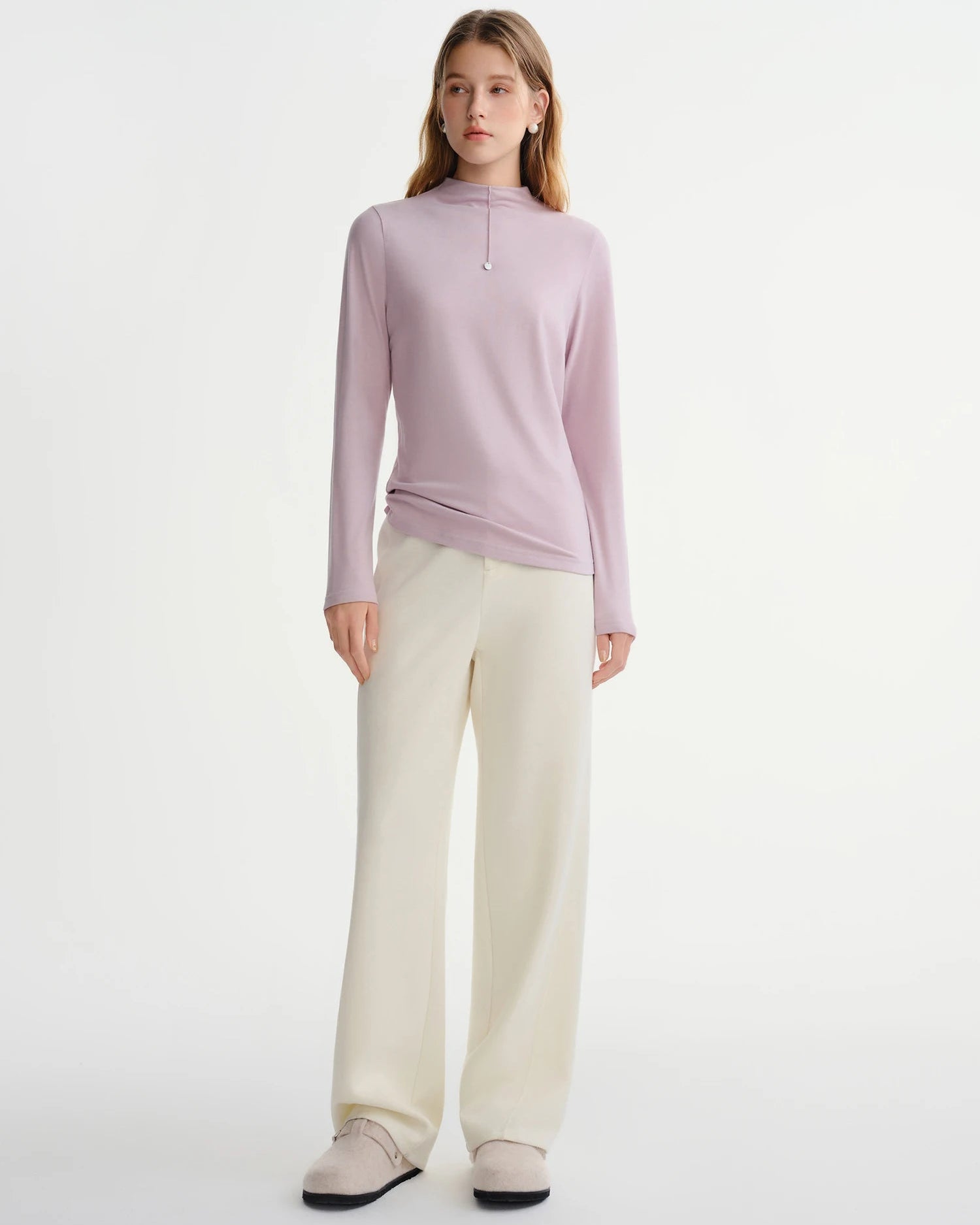 Antibacterial Soft-Touch Turtleneck Layering Top