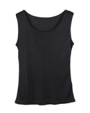 Silk-Viscose Jersey O-Neck Knit Sleeveless Tank Top