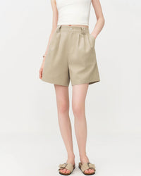 Versatile Linen Blend Classic Casual Shorts