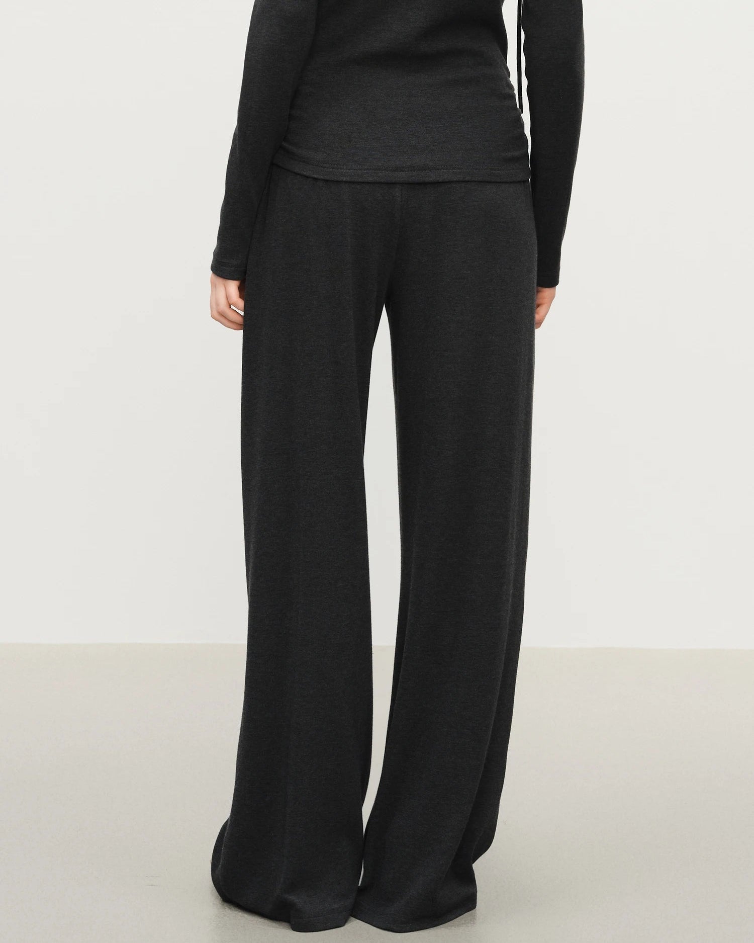 High-Waist Wide-Leg Knit Pants