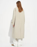 Embroidered Stand-Collar Long Trench Coat