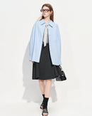 Slim-Fit A-Line Zipper Knee-Length Skirt