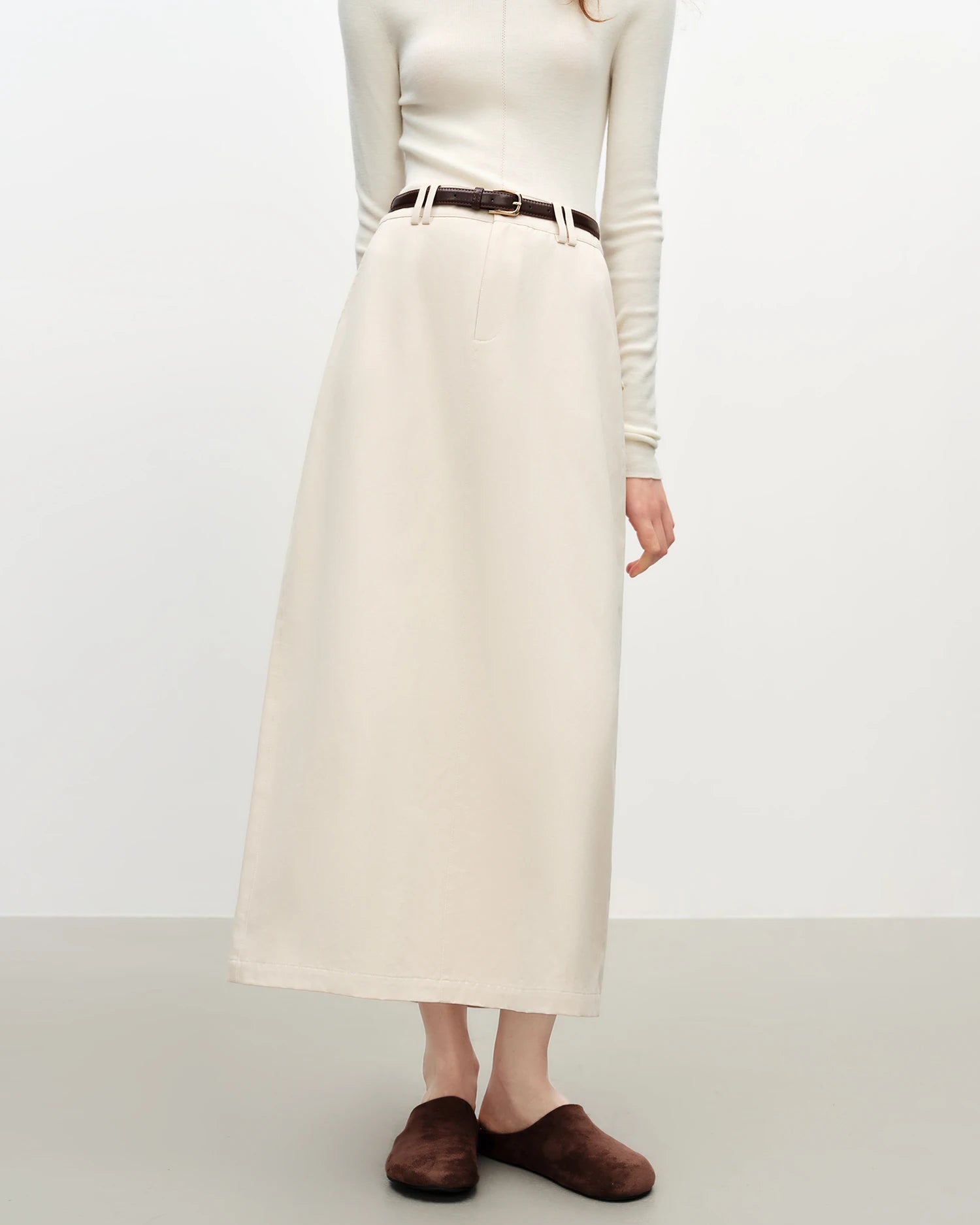 Long Cotton Straight Skirt