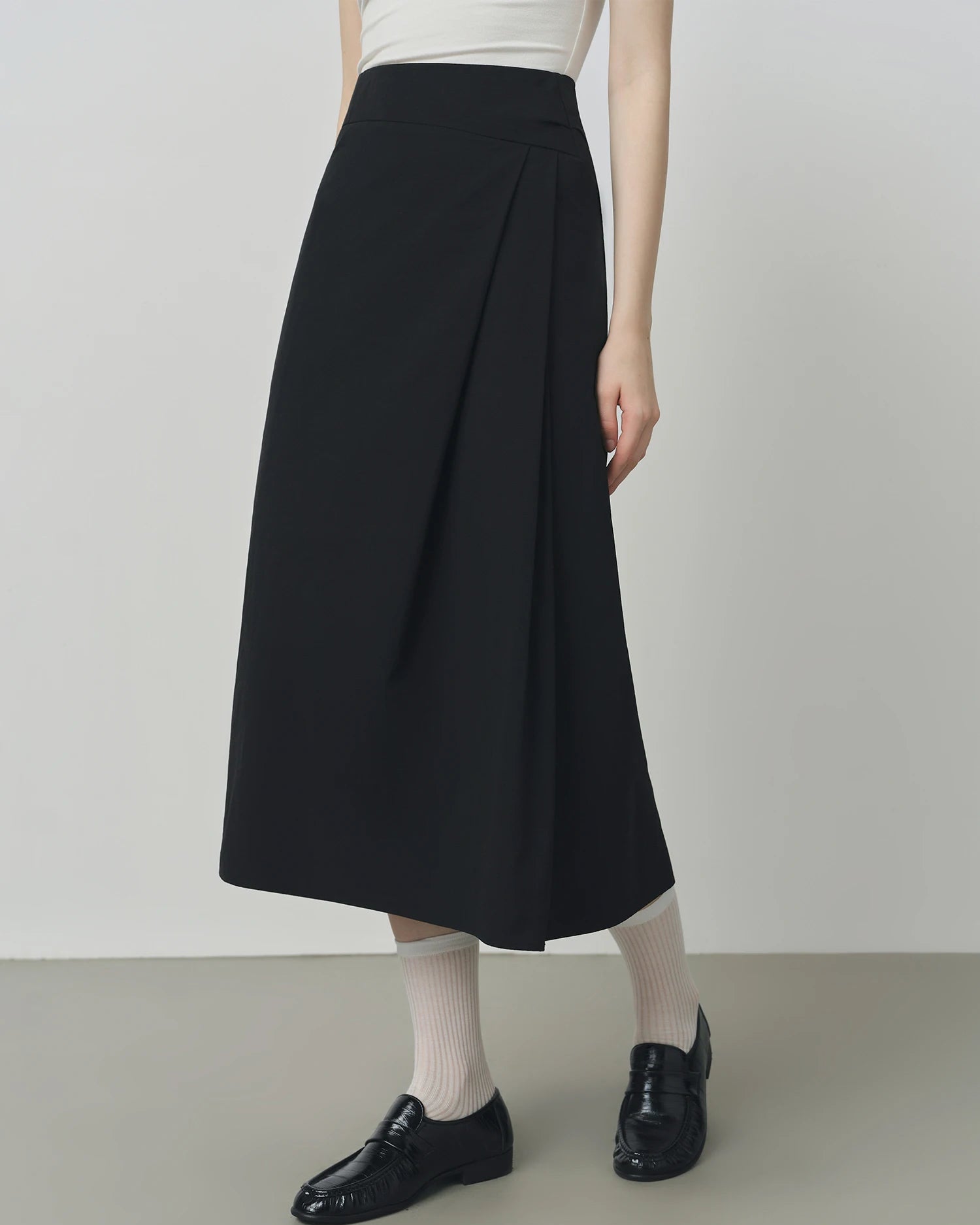 Irregular Hem High-Waisted A-Line Skirt