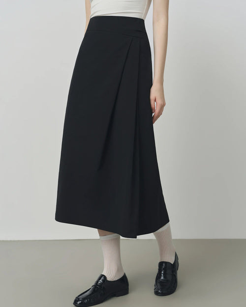 Irregular Hem High-Waisted A-Line Skirt