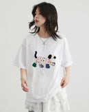 Puppy Embroidery Loose Cotton T-Shirt
